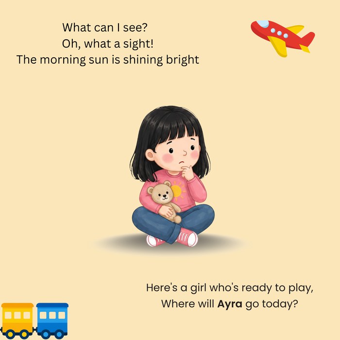 Story page with the child character