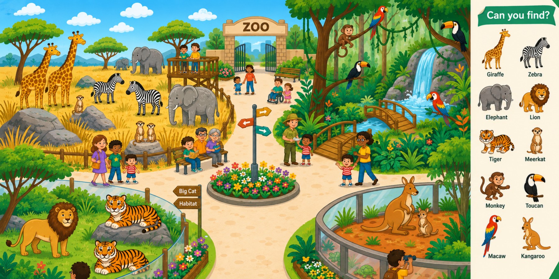 Zoo search and find spread